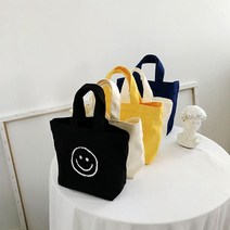 스마일 미니 캔버스 에코백 토트백 가방