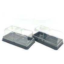 화과자 케이스 2구 검정 투명 1p, 1개