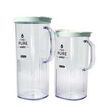플라코 심플 퓨어보틀 정사각 손잡이 냉장고 물병 2P 세트 1.5L 1.8L, 1.8L(2개세트), 민트