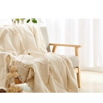[Myshe]북유럽풍 베드러너 소파커버 덮개 담요 j611, 90 * 90cm + 흰색 격자