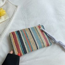 봄 여름 가을 패션 여성을 위한 패션 짠 꼰 핸드백 등나무 수제 봉투 가방 여름 휴가 해변 쇼핑 동전 카, 02 white_01 25x1x18cm