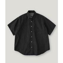 라퍼지스토어 시티보이 빅오버 데님 반팔 셔츠 Washed Black