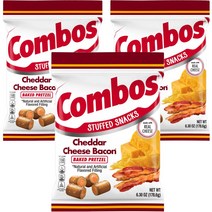 콤보스 스터프드 스낵 베이크드 프레첼 체다 치즈 베이컨, 3개, 178.6g