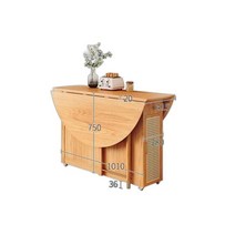 접이식식탁 확장형 2인 4인 원목 식탁세트 원형 테이블 의자수납, B 테이블과 의자 2개