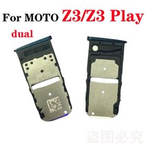 Sim 카드 슬롯 트레이 홀더 판독기 소켓 모토로라 모토 Z3 용 듀얼 싱글 재생 XT1929 교체 부품, [02] single blue