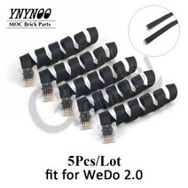 파워펑션 모터 전원 기능 시리즈 WEDO 2.0 크리스탈 커넥터 케이블 빌딩 블록 MOC EV3 클래식 로보틱스 장난감과 호환 5 피스, 위도2.0 5개입