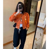 크롭 야구점퍼 숏 기장 야구 잠바 항공 자켓 봄 가을 빅사이즈 루즈핏 여성