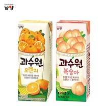 남양 과수원 190mlx96팩(4box) 4종 택1/사과/청포도/복숭아/오렌지/혼합가능/무료배송, 혼합, 오렌지48팩+복숭아48팩
