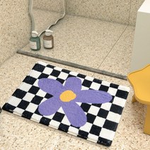 귀여운 독특한 꽃 체크무늬 바둑판 카페트 러그 발매트