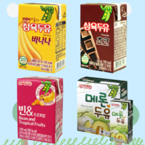 Samyook 키즈영양간식 Non-GMO 두유 4종 골라담기 메론두유 바나나두유 초코두유 빈트로피칼 논지엠오, 1.초코두유 140ml 24팩