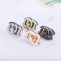짱패브릭 명품스타일 가방잠금장식/로타리잠금장식, 블랙실버, 1개