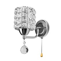 GHSHOP 현대 장식 크리스탈 벽 조명 E26/E27 소켓 전구가 포함되지 않은 DIY 홈 장식을 위한 머리맡 벽 램프 sconce, 금속 크리스탈, 실버