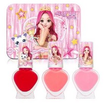 리틀블링 시크릿쥬쥬 별의여신 틴케이스 어린이 네일 3종 세트, 핑크세트, 10개