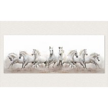 [인메이블] 돈을부르는 말 그림 승진 팔마도 출세 칠마도 풍수 백마 동물 그림 거실 인테리어 캔버스 액자, 17.[I]무한도전 팔마도, 캔버스액자, 와이드 대형(160x60cm)