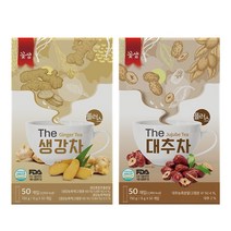 꽃샘 생강차 50T x 1개 + 꽃샘 대추차 50T x 1개, 100스틱