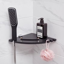 행복한욕실 국산 욕실 인조대리석 다용도 코너선반 블랙 Hi-213, 단품
