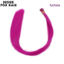 붙임머리 피스 부분 셀프 헤어가발 내열 합성 i 팁 마이크로 링 익스텐션 퍼플 컬러, 22인치, 푹샤