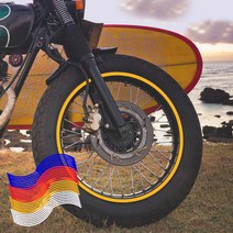 라인컷 반사 휠스티커 림테이프 전기종 오토바이 휠 사이즈 판매, 19인치, 빨강