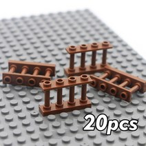 산업용 사다리 도시 친구 집 MOC 부품 울타리 계단 사다리 게이트 빌딩 블록 도어 창 인물 성 정원 벽돌 장, 26 20 brown fence