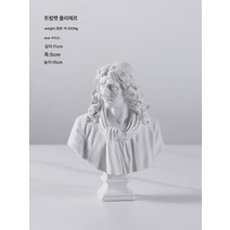 북유럽 문예의 빈티지 스케치 소두상 장식 미니 수지 석고상 장식 모델 하우스 장식, 트럼펫 Moliere