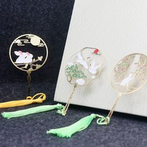 고급 전통문양 행운 학 사슴 토끼 골드 4타입 금속 책갈피 북마크 부모님선물 독서용품, 01 두마리 학