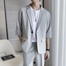 남자 아우터 7부 마이 블레이저 여름 반팔 자켓 남성 오피스룩 가을 시원한 오버핏 하객룩 정장