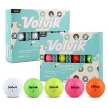 [VOLVIK] 볼빅 NEW 툰 2피스 골프공 12p, 볼빅 NEW TooN_레인보우1더즌, 볼빅 NEW TooN_레인보우1더즌, 1개, 12개입