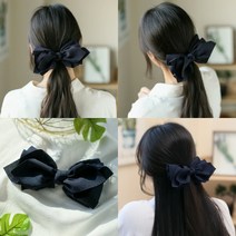 TWKL 볼륨 리본매듭 자동 헤어핀네이비