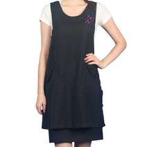 AE153 원피스형 앞치마 미용 요양원 도우미 헤어 식당, AE153 검정M