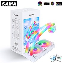 열교환기 커스텀수냉 SAMA 240mm AIO 4PIN PWM A-RGB 액체 CPU 쿨러 튜브 통합 워터 히트 싱크 LGA 2011 X9, 01 white_01 240mm AIO Cooler