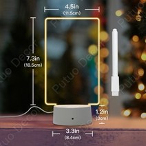 네온사인 무드등 간판 네온조명 led 카페 펍 술집 Putuo 아크릴 노트 보드 라이트, 1pc 따뜻한 아크릴, aca0001