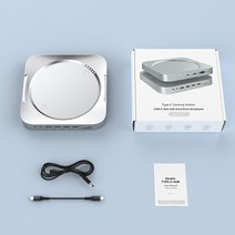 usb허브 c타입허브 호환 맥미니용 USB C 허브 HDD 인클로저 포함 2.5 SATA NVME M.2 SSD 케이스 4K/30HZ, 01 WHITE