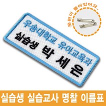 건국대학교 유아교육과 사회복지학과 아동복지학과 실습생 실습교사 자수 명찰 이름표, 재봉식