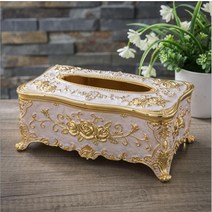 유럽 럭셔리 대형 금속 티슈 상자 냅킨 케이스 홀더 종이 타월 페이퍼 박스 홈 인테리어 ZJH087, 한개옵션1, 02 T1gold white