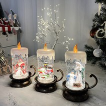 감성 초 크리스마스 오르골 워터볼 LED, 촛대B_산타