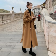 Mao긴 Overknee 모직 코트 가을겨울 새로운 우아한 여신 스타일 인기있는 고급 모직 코트