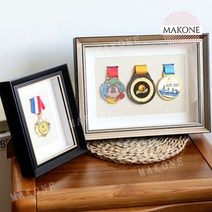 기념 훈장 메달 액자 케이스 인테리어 프레임, A3 9 장 넣어_샴페인 골드