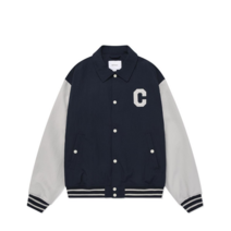 커버낫COVERNAT C 로고 카라 바시티 자켓 네이비 CO2301JK11NA