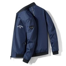 Callaway 봄 골프 남성 재킷 지퍼 칼라 브랜드 야구 의류 캐주얼 스포츠 탑, 없음, 01 Navy Blue White+XXL  6575kg