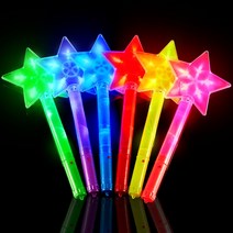 야광맨 LED 야광 별봉 콘서트 파티용품 6색 1pcs 야광봉, [옐로우]LED별봉+배터리(AG13)4개[3월입고예정]