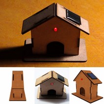 주택 태양광 에너지 나무 조립 키트 DIY 과학 교구 만들기 저전류 LED 불 빛 꾸미기 건물 모형