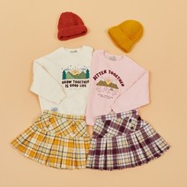 [오후_천호점] 초등 여아 치마 OHWH21N1N 스쿨룩 체크 주름치마 키즈 아동 테니스치마