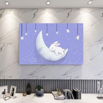 명화 티비 TV 덮개 가리개 인치 종류별 모니터 북유럽 먼지 커버 범용 예쁜19 42 55 65 70 액자 풍경 HA3, 55인치 달 토끼