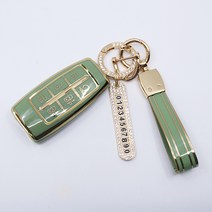 루젠 제네시스 차키케이스 GV80 GV70 GV60 G90 G80 G70 EQ900 자동차 스마트 TPU 키홀더 키링, 키케이스+큐빅링+번호판+TPU스트랩, 제네시스02, 올리브그린