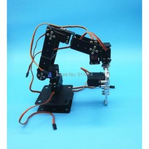 아두이노 1 세트 diy 6 dof 3d 회전 금속 기계 조작기 로봇 암 키트 스마트 자동차 arduino 부품 교육 플랫폼, With Servos
