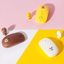 [로이체] 라인프렌즈 브라운앤프렌즈 무선 무소음 마우스 [게이밍/캐릭터/무소음/멀티페어링/무선], 1.브라운