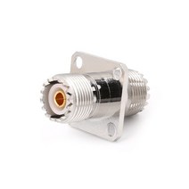 UHF SO239 패널 마운트 RF 커넥터 동축 변환기가있는 여성 대 여성, 은