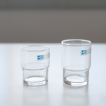 도요사사키 데일리 스텍컵 카페물컵 (세로라인 오블리크라인 클리어라인 2sizes), 클리어라인 S