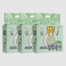 네꼬모리 두부국시 고양이 모래 그린티, 7L, 3개