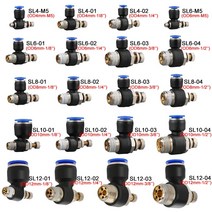 덕트 환기 후드 알루미늄 고속 공압 에어 커넥터 피팅 SL 4 6 8 10 12mm 나사 1/8 1/4 3/8 1/2 속도 조절 밸브 스로틀 밸브 20 개 50 개 100, 36.SL8-04 (1I2) - 100 PCS